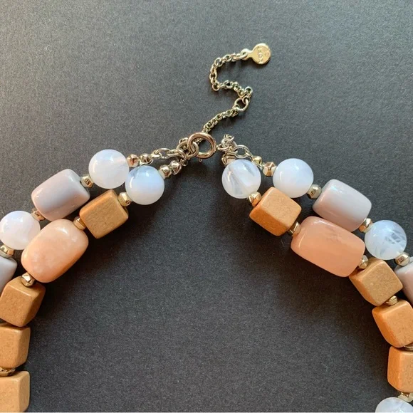 Ann Taylor LOFT Chunky Double Strand Beaded Quartz Necklace - Picture 5 of 7